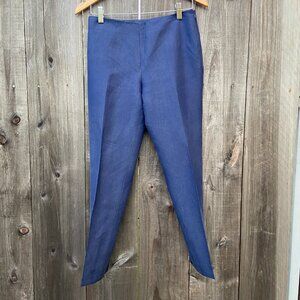 Bernard Zins size 4  Navy Italian linen/silk trousers